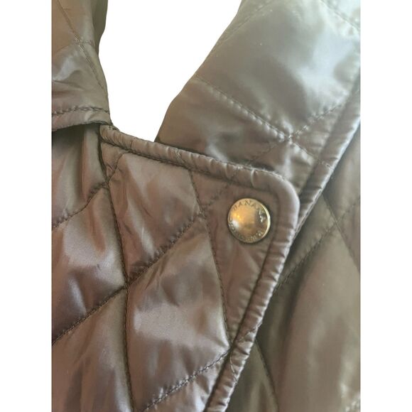 Banana Republic Womens Black Quilted Puffer Jacket SMALL Classic Utility Casual - Picture 4 of 14